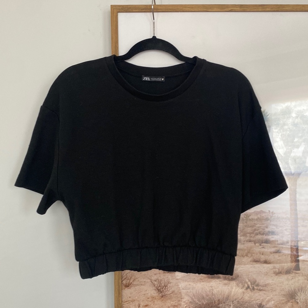 Zara Black Cropped Top